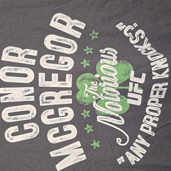 UFC Conor McGregor Black Vneck T-Shirt Irish The Notorious Womens Size Large NWT - Picture 3 of 7